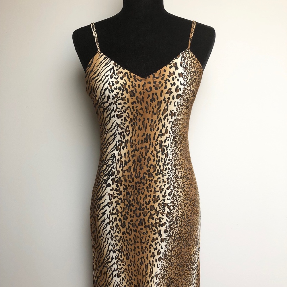 Vintage Animal Print Maxi Dress